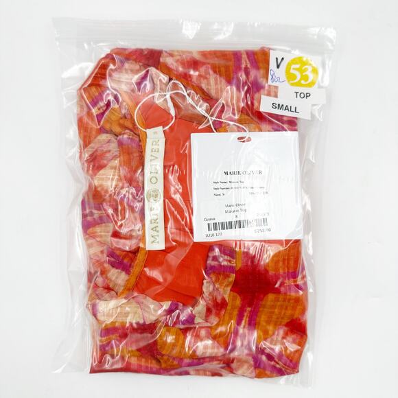 Marie Oliver Maison Popover Flutter Sleeve Top Guava Pink 1U10-177-207A Small S - Picture 5 of 5